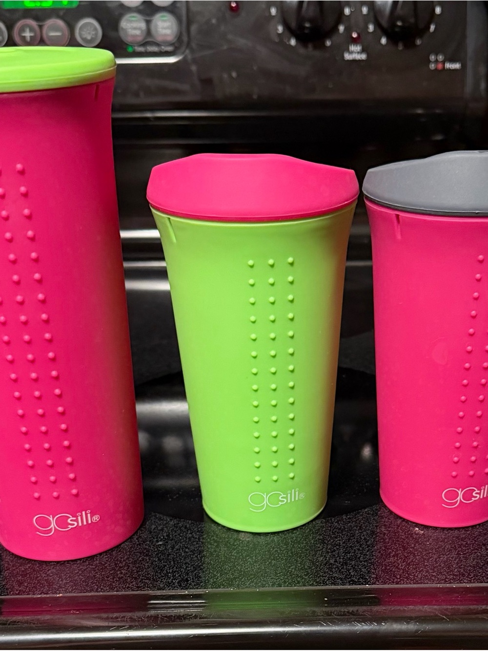 gOsiil Silicone Tumbler Set - Bright Pink & Lime